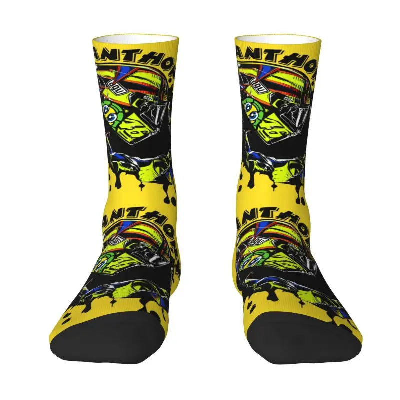 

Fashion Men's Motorcycle Racing Rossi Dress Socks Unisex Breathbale Warm 3D Print Crew Socks