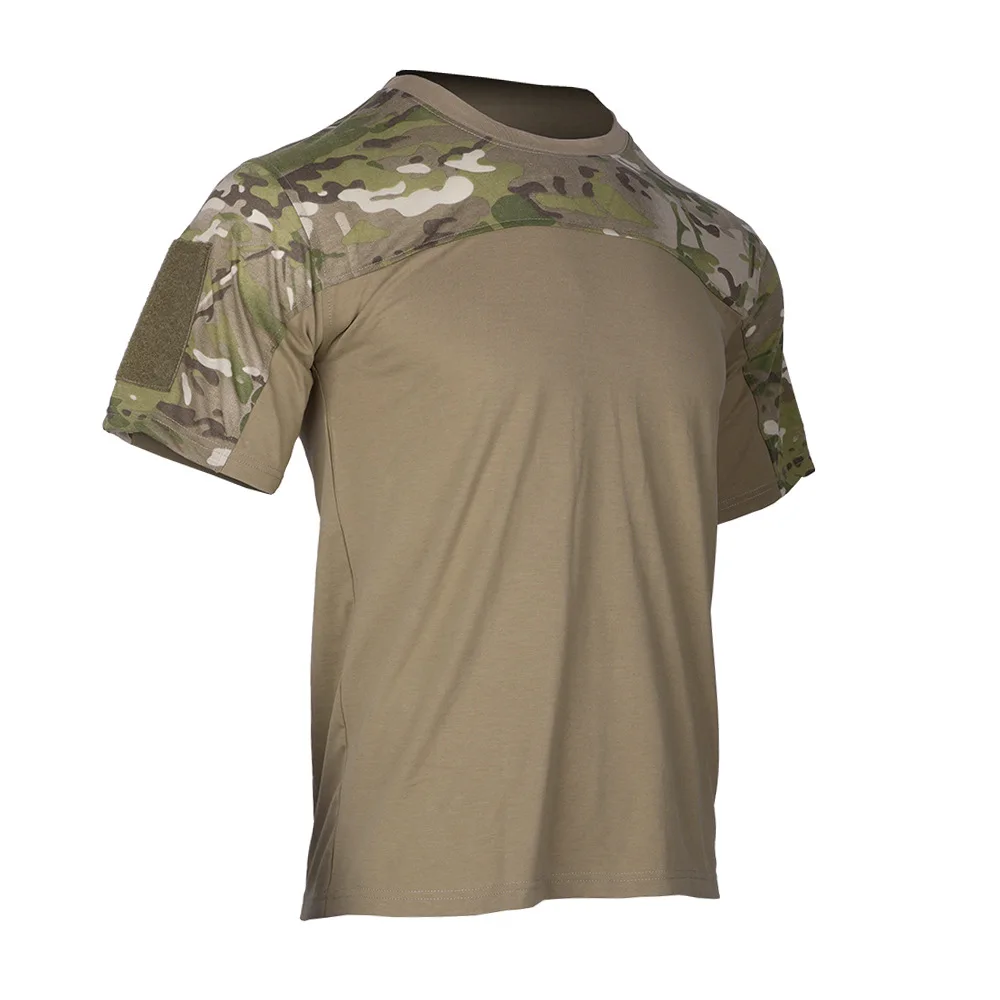 Hunting Base Layer For Man 2024 New Summer Breathable Camouflage Short Sleeve Crew Neck Knitted Tactical Shirt High Quality