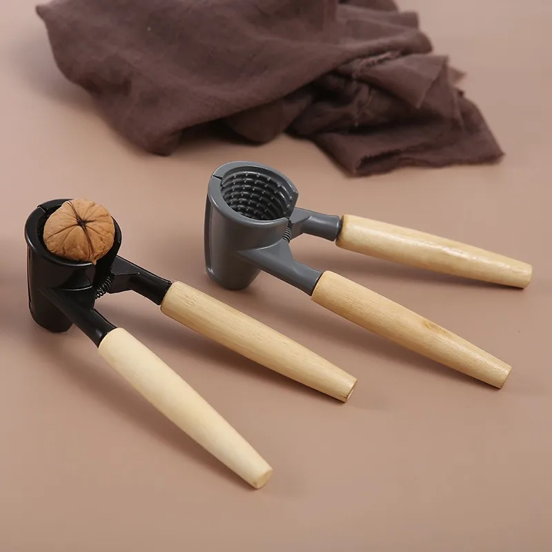

New Heavy Duty Aluminum Walnuts Nutcracker Wood Handles Manual Tool for Opening Lobster Pecan Nuts Walnut Opener Nut Crackers