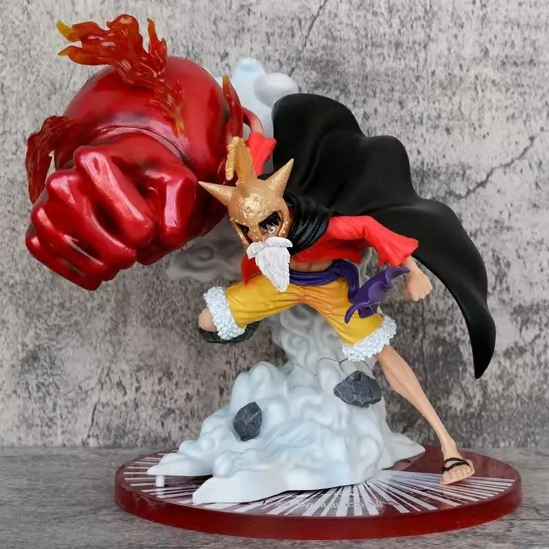 Figur One Piece Luffy Gear 3rd Onigashima Giant Fist 23,5cm, Stok Tersedia, Patung PVC Anime Koleksi, Model Adegan Pertempuran untuk Penggemar