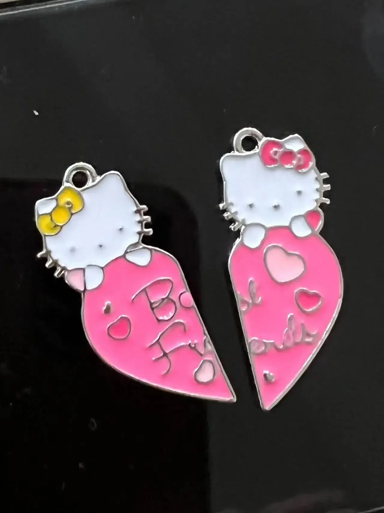 Hello Kitty Necklace Cartoon Anime Couple Wearing Metal Necklace Pendant Couple Style Birthday Christmas Gift