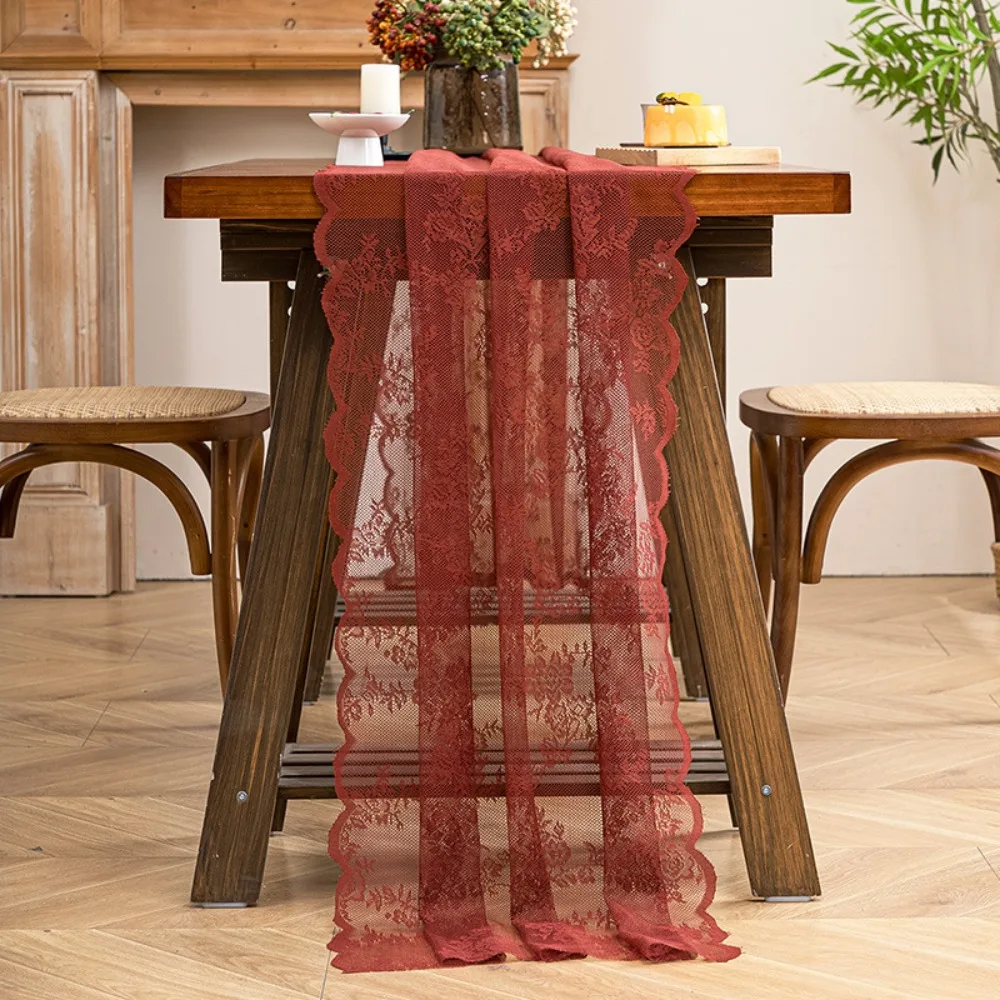 New Lace Fabric Lace Table Runner Floral Pattern Boho Table Cover Lace Tablecloth Coffee Table Tv Stand