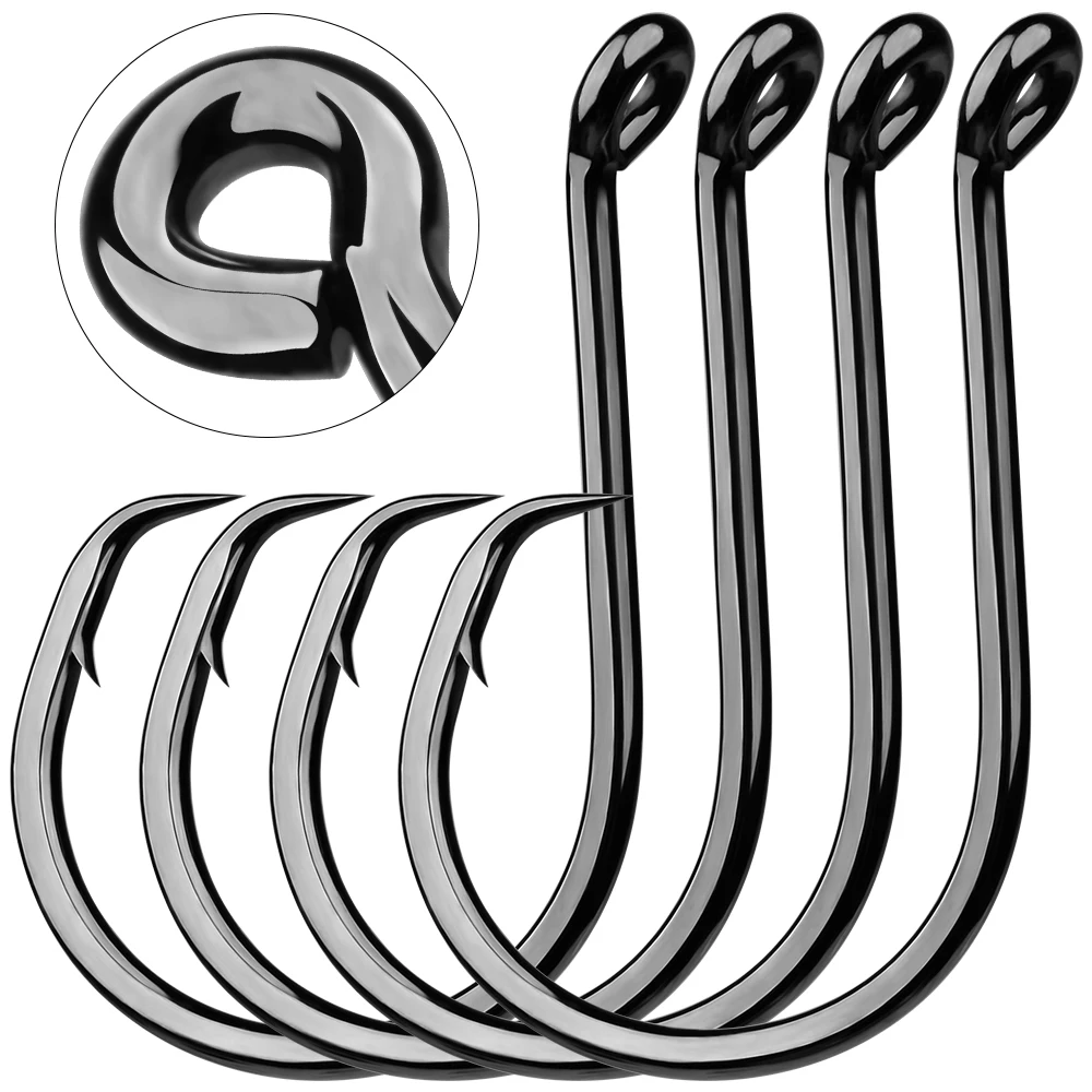 

PROBEROS 10pcs high-carbon steel fishing hooks, sharp and with barbs, corrosion-resistant, suitable for night fishing, available