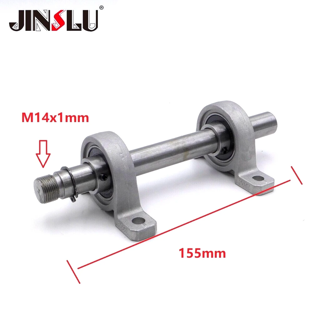 

2 Bearing and M14x1mm M14 Spindle Shaft 156 mm x 14.94 mm for Mini Lathe Chuck Cartridge K01-6 5K02-50 K02-65 K01-63B