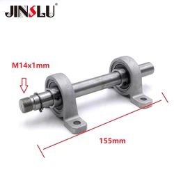 2 Bearing and M14x1mm M14 Spindle Shaft 156 mm x 14.94 mm for Mini Lathe Chuck Cartridge K01-6 5K02-50 K02-65 K01-63B