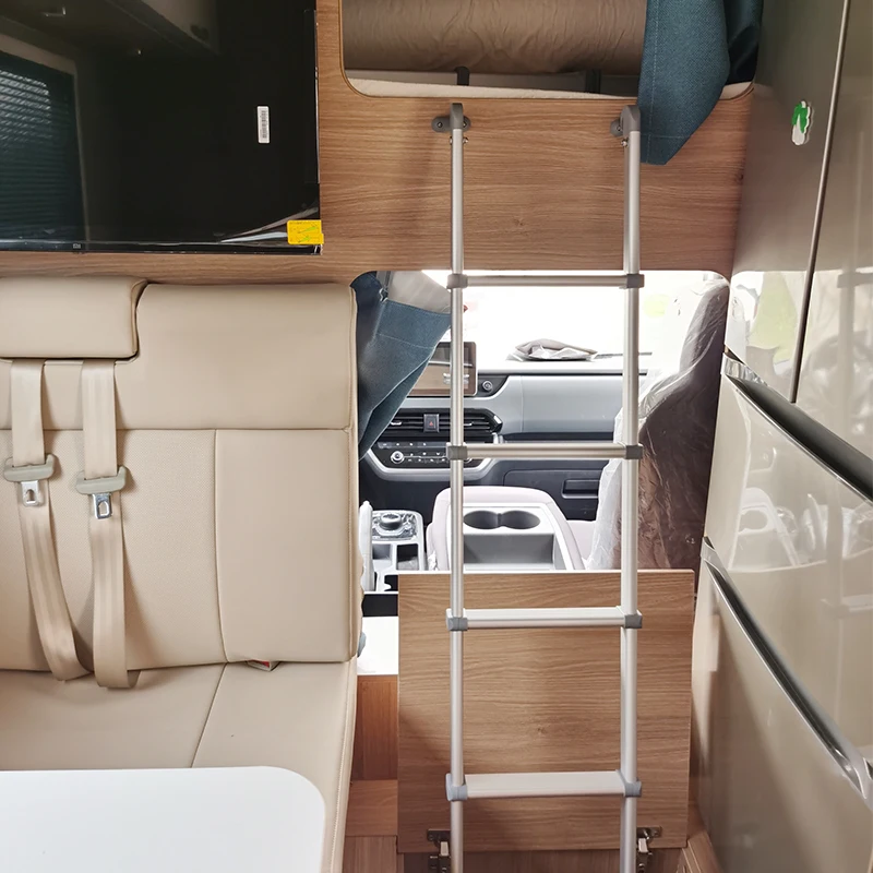 Five-step ladder for the ladder bed in the side suction RV, aluminum alloy storage anti-slide ladder for the passenger car