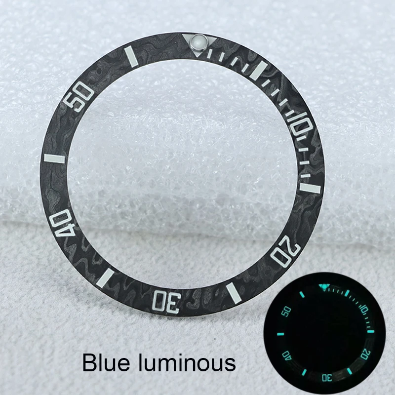 

Black Carbon Fiber Full Luminous Bezel Insert With D38*30.7 mm Diameter For skx007