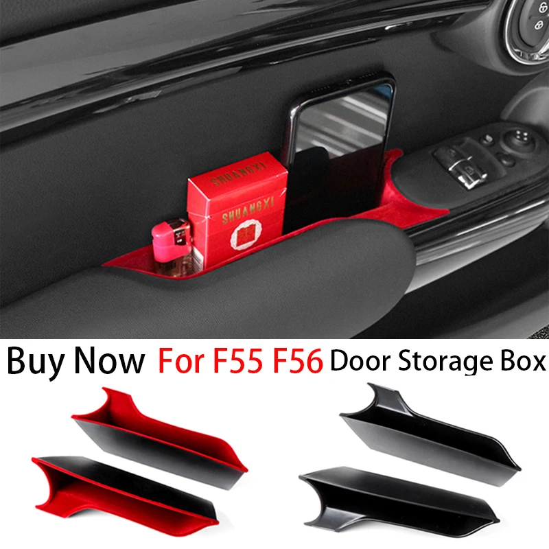 Car Door Storage Box Interior Handle ABS Storage Container Phone Holder For Mini Cooper S JCW F55 F56 Hatchback Auto Accessories