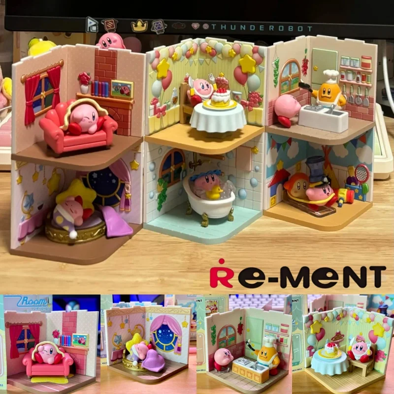 

Фигурка Re-Ment Kirby из ПВХ, коллекционная игрушка-комната Wonder, игровой набор с Waddle Dee для вечеринки, ванны, гостиной, кровати