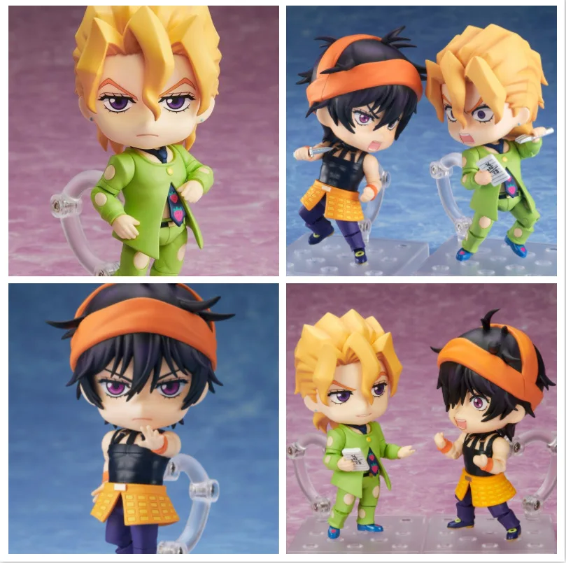 

10cmGSC Nendoroid #1684 Giorno & #1685 Fugo JoJo Golden Wind Anime Figure Set Stand Power Poses with Effect Parts & Face Plates