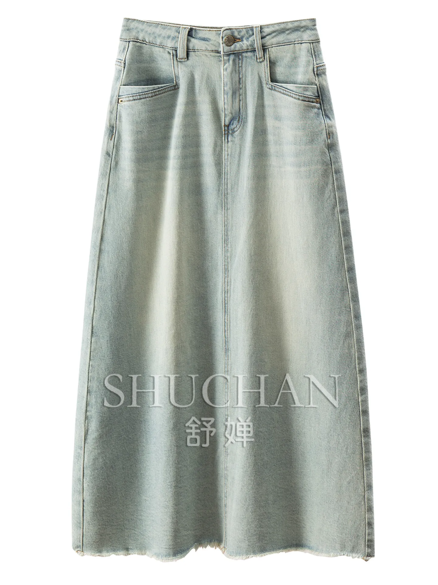 French Skirt Retro Rough Edge Split Denim Skirt Women's 37W2 Faldas Mujer Moda 2026 Women Clothing