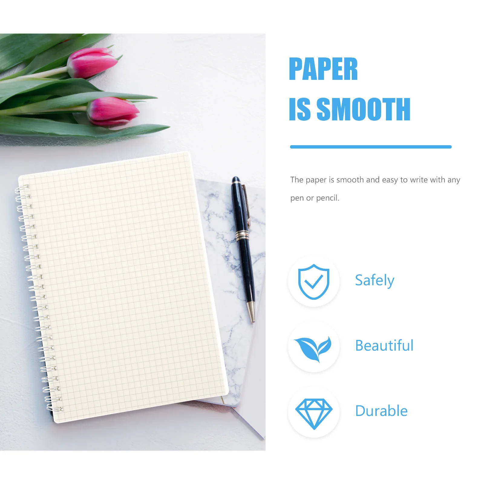 Façades Journal ligné Engineering Paper Notebook, The Math Students Coil Notepad, Straight Mars Meeting Notebook, Office