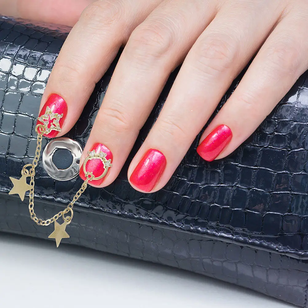 

4Pcs Creative Nail Art Alloy Chains Star Tassel Pendants for Nails DIY Manicure Jewelry Decorations Women Personalized Gift Set
