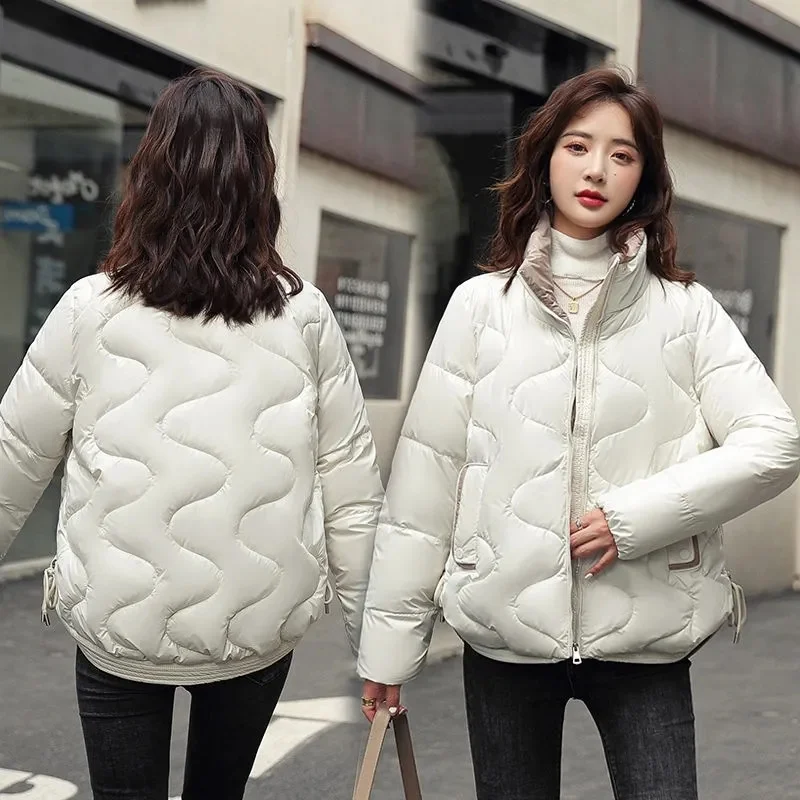 Winter Parka 2023 New Women Jackets Long Sleeve Casual Thick Warm Cotton Padded Students Coat Female Waterproof Outwear