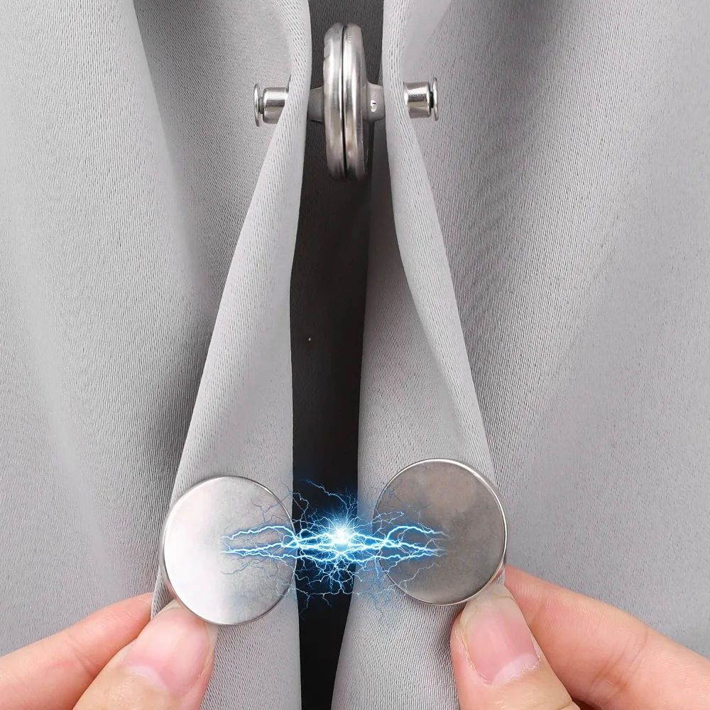 20/1Pairs Curtain Magnetic Button Nail Free Detachable Window Curtain Close Magnet Buckle Adjustment Curtain Clip Accessories