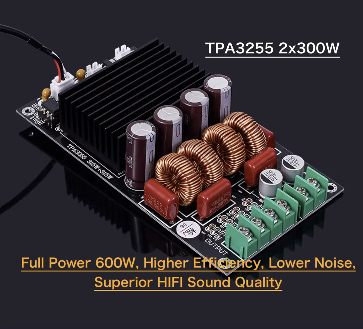 SAMP-100 TPA3255 2x315W 600W High Power HIFI Digital Amplifier Board Class D 2-Channel Audio Amp Module for Home Speaker DIY
