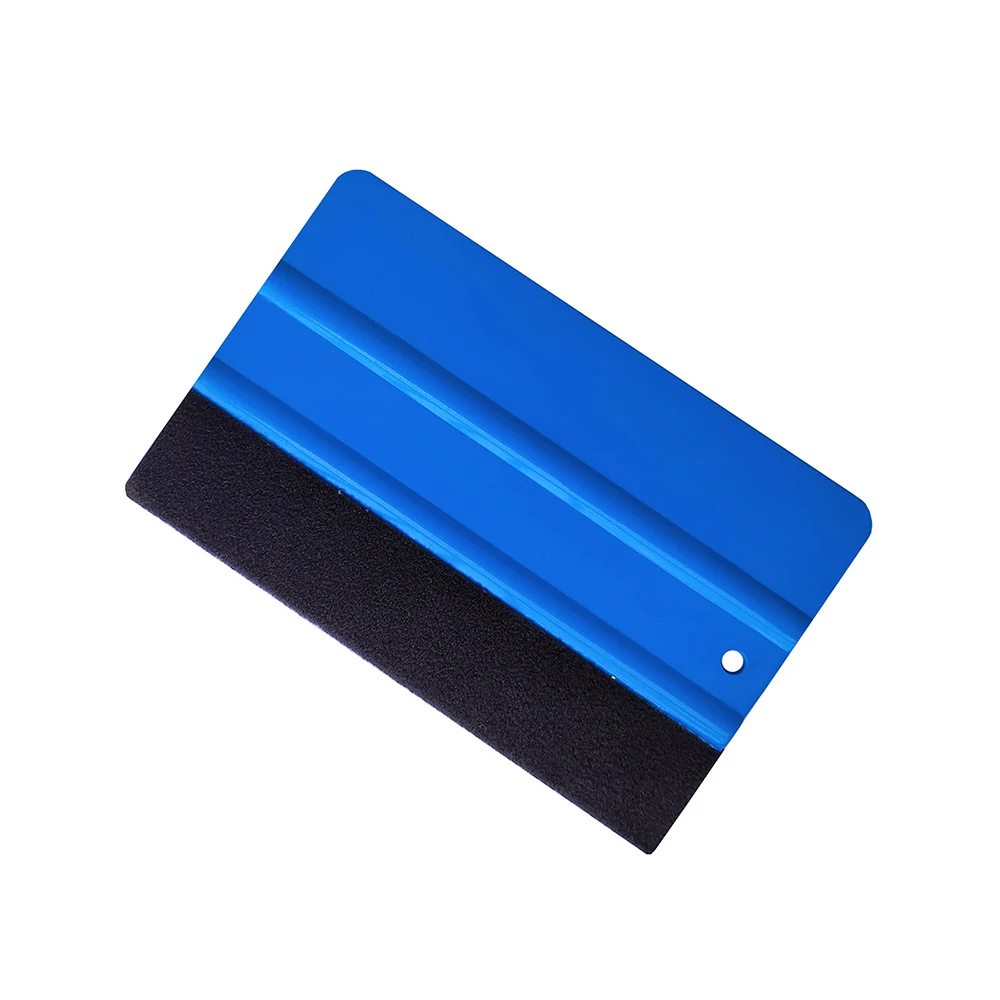 Car Vinyl Film Wrapping Tools Blue Scraper Squeegee With Felt Edge Size 12.5cm*8cm Car Styling Stickers Accessories A24B