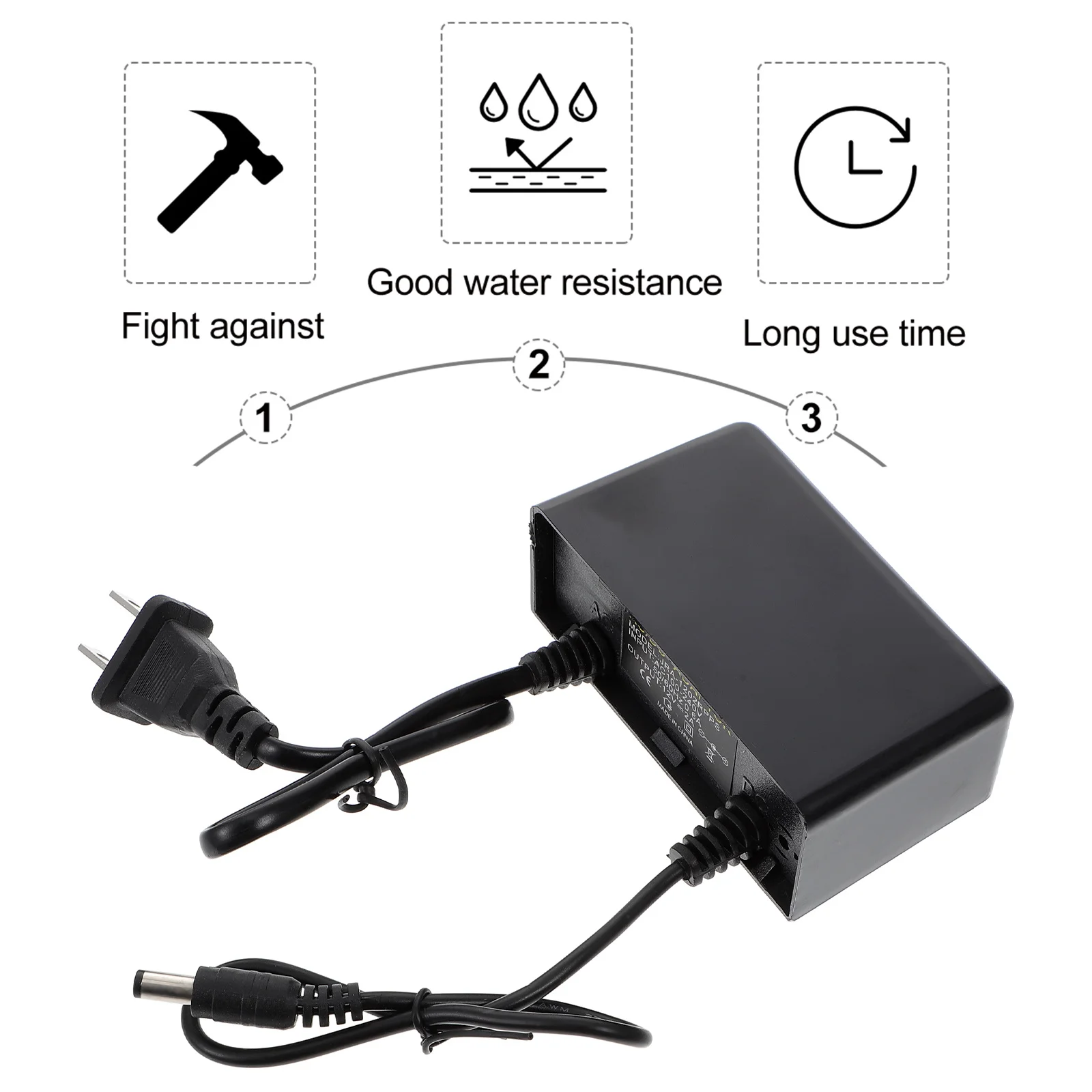 

Waterproof Power Supply Dc Adapter Outdoor Rain-Proof Us Plug Durable Overvoltage Protection Perfect for LED Lights