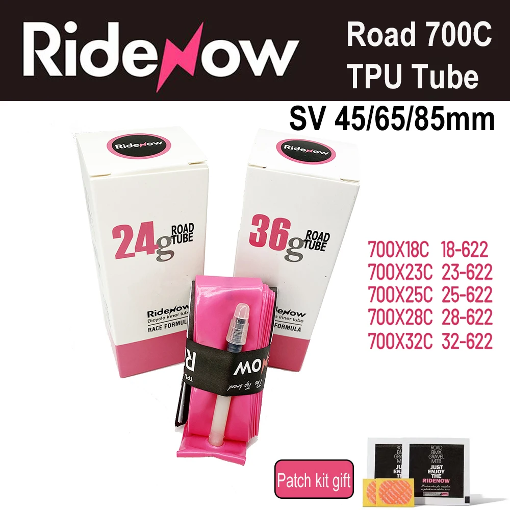 Ridenow TPU Bike Camera d'aria ultraleggera per bici da strada 700x18 23 25 28 32 35 37 40 47C MTB Bike Tube 29x1.5 1.75 French Vavle