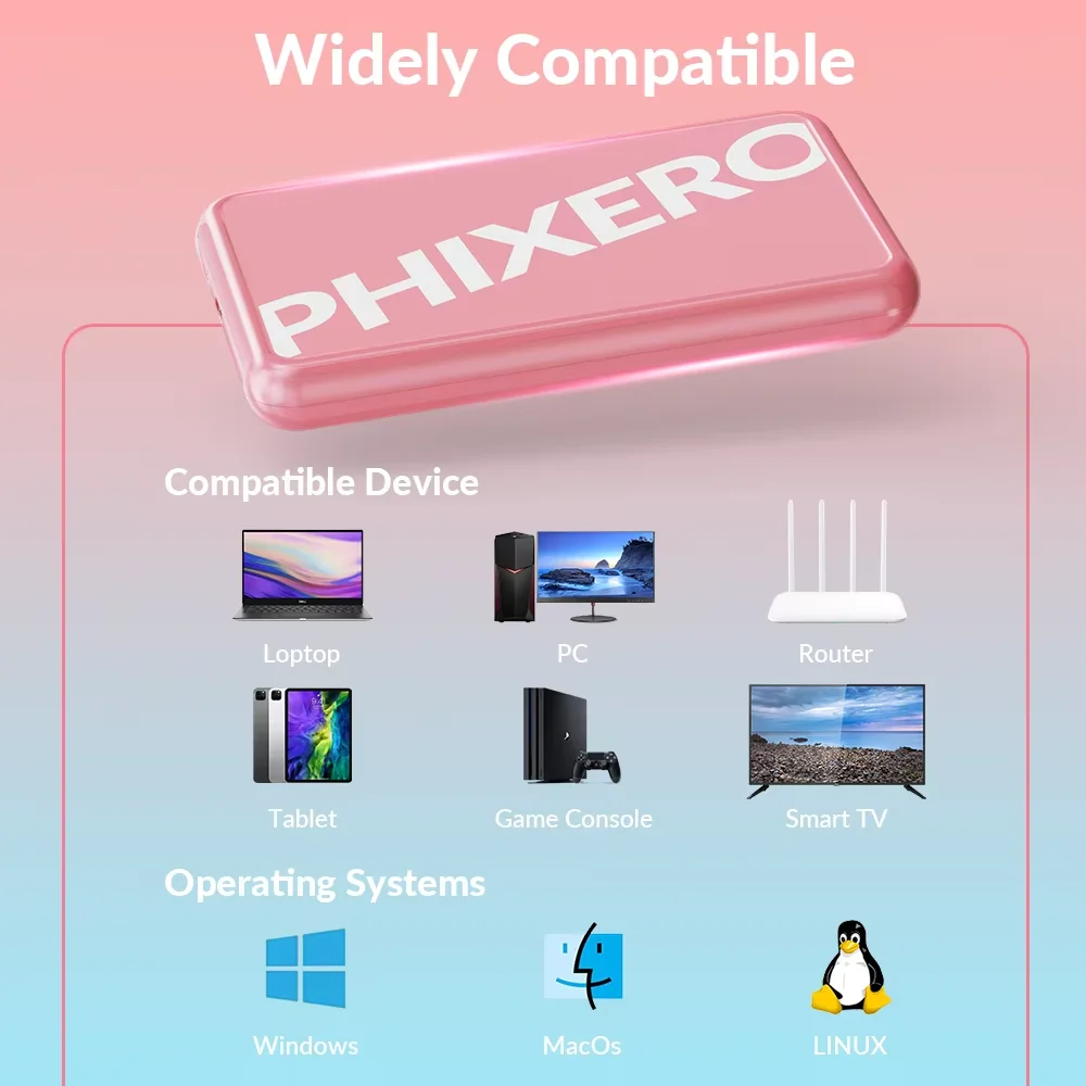 PHIXERO MicroB USB3.0 2.5" External Storage HDD Case SATA 6Gbps HDD SSD Hard Drive Enclosure Support UASP for PC Laptop Notebook