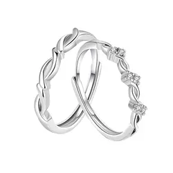 European Clear AAA CZ S925 Sterling Silver LOVE Couple Finger Ring For Women Girl Men Birthday Party Wedding Gift Jewelry