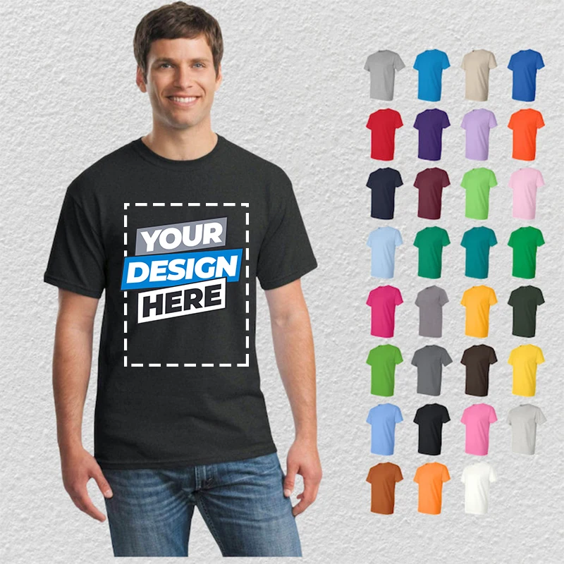 تي شيرت رجالي 100% قطن تصميمك الخاص تي شيرت رجل شعار العلامة التجارية/صورة مخصصة لتقوم بها بنفسك طباعة س الرقبة تي شيرت الذكور بلايز