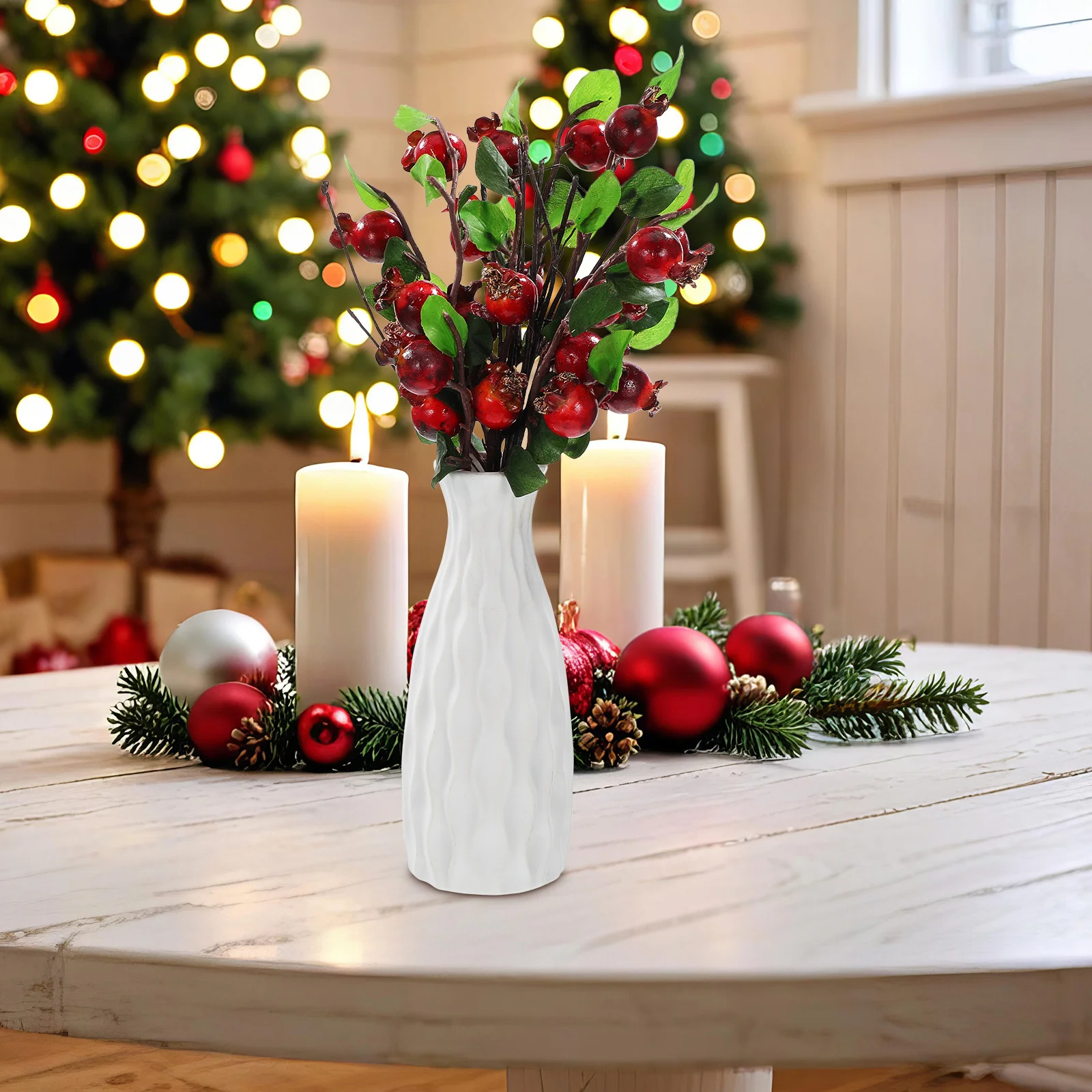 

1 Set Artificial Rosehip Berries Yellow Simulation Pomegranate Fruit Floral Accessories For Diy Christmas Picks Home Party Decor