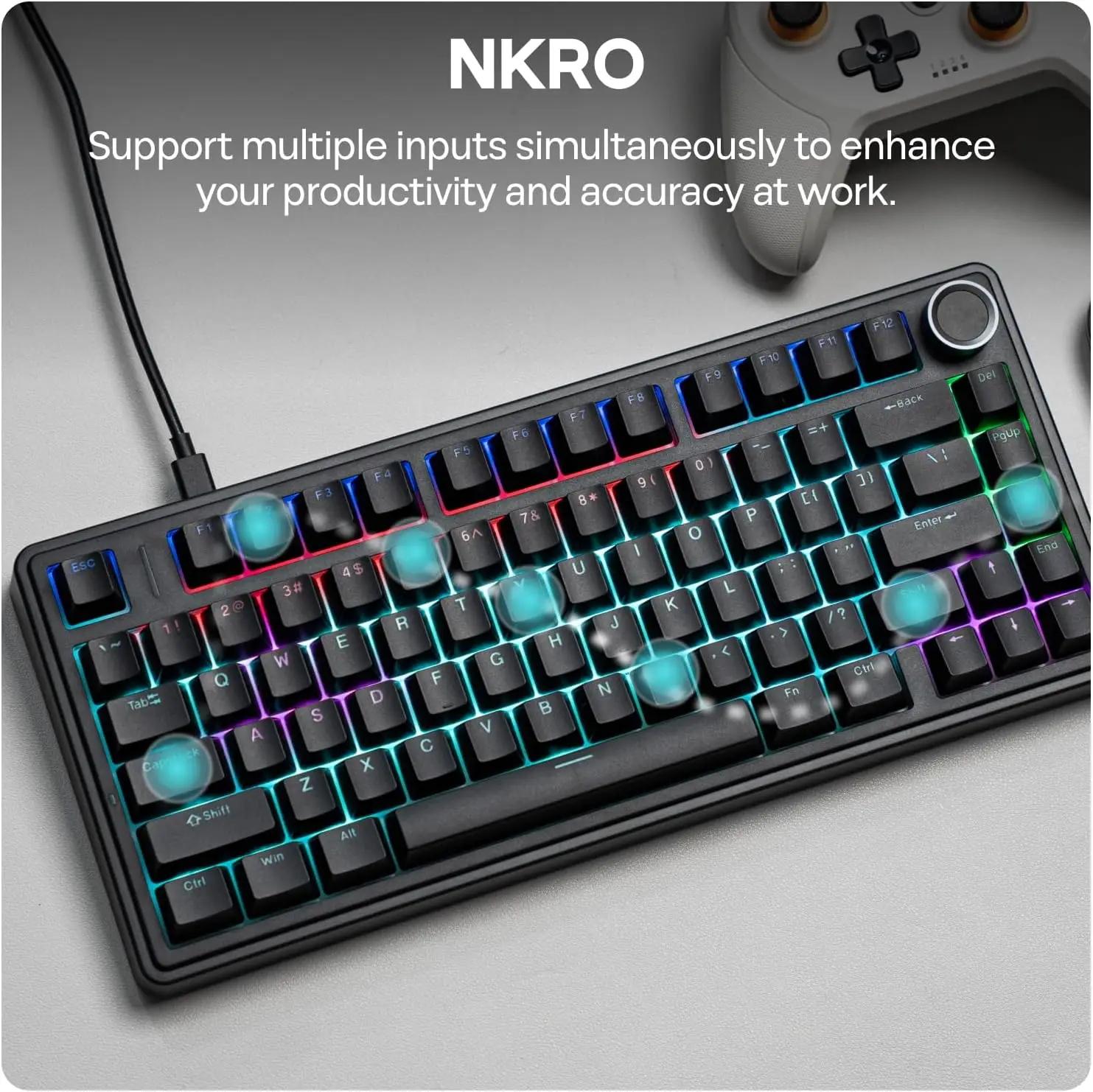 Aula F75 لوحة مفاتيح الألعاب السلكية 75% RGB الخلفية ABS Keycap طوقا هيكل لوحات المفاتيح الميكانيكية المكتبية القابلة للتبديل السريع مع مقبض