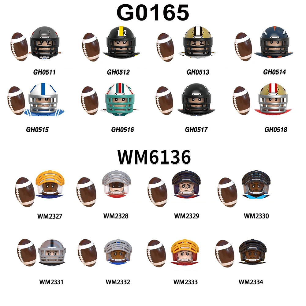G0165 WM6136 WM6133 WM2303 American Football Sports Stars Building Blocks Action Figures Toys Trophy Gifts For Children Kids