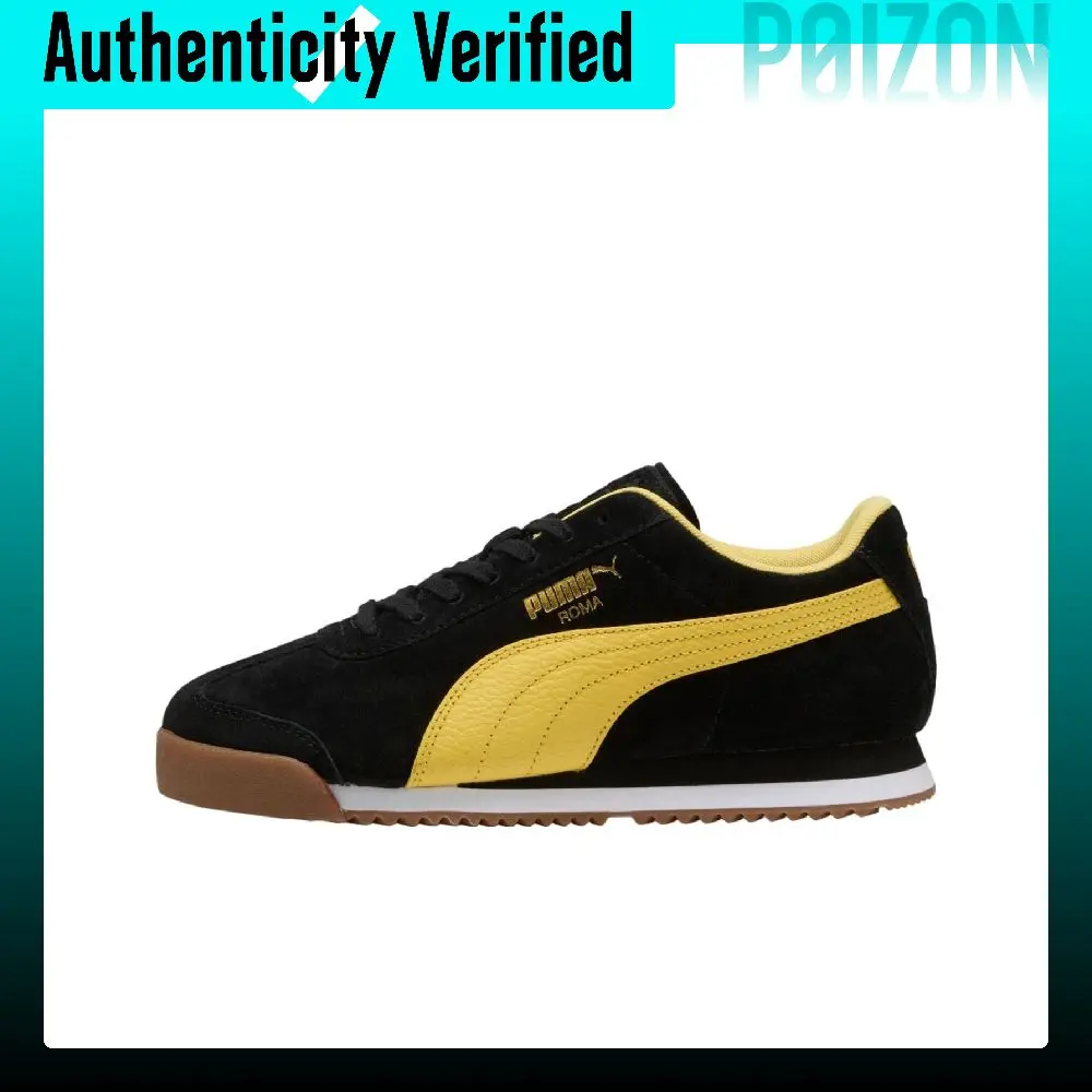 PUMA Roma Low top Casual Shoes Unisex Black Yellow 398635-06