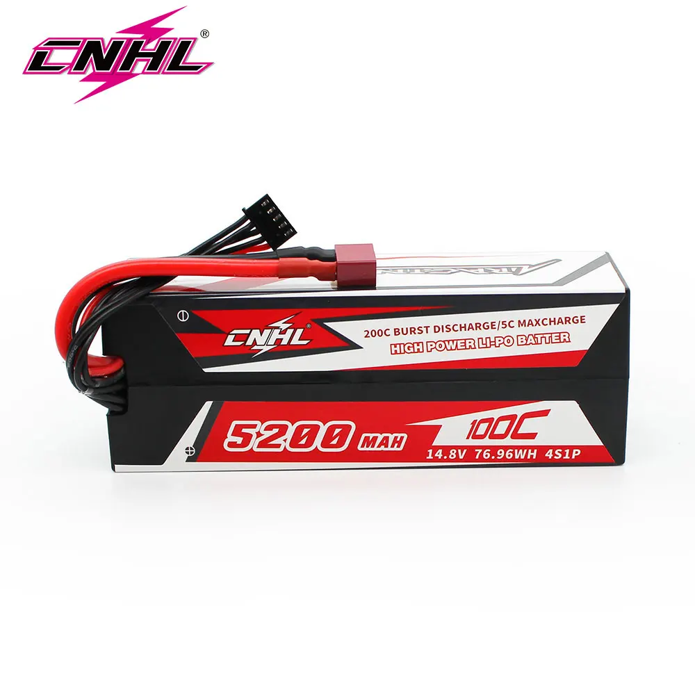 CNHL  Lipo 4S 14.8V Battery 5200mAh 100C Racing Series Hardcase with Dean Plug For RC Car Boat Airplane Truck Tank Vehicl