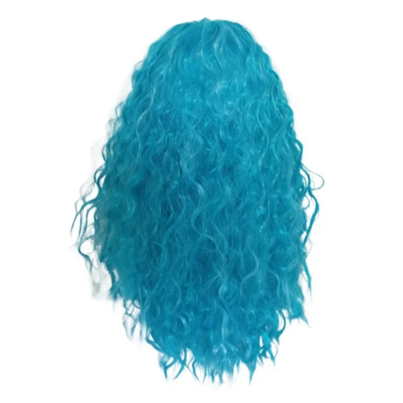 ผู้หญิงอะนิเมะบทบาทสีชมพูสีฟ้าสีแดงคอสเพลย์วิกผมปาร์ตี้ขนาดใหญ่ Wave Shape เส้นใยสังเคราะห์ Hairpiece Prop ให้ Hairnet ฟรี