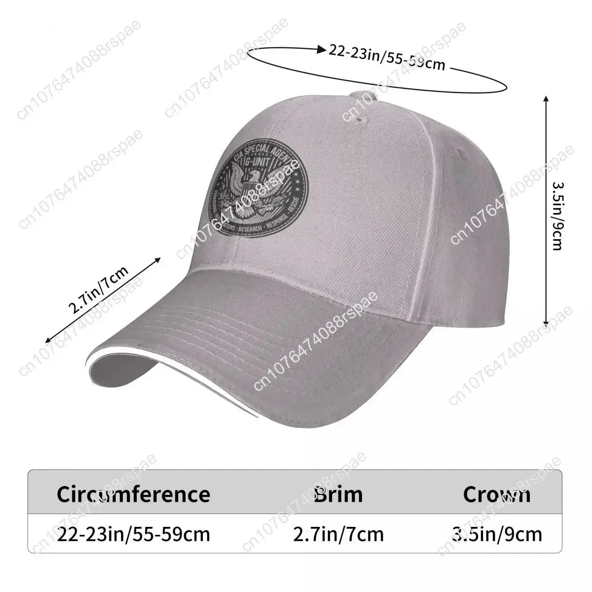CIA Special Agent G-Unit Paranormal Investigations, Research, Response, Rescue Emblem Cap Baseball Cap Rave Women Hat Men's - view 6