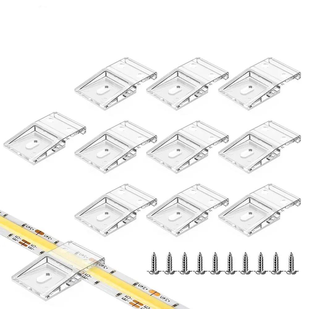10 Pcs Clip with Screw for 10mm PCB LED Light Strip WS2812B WS2811 FCOB COB SK6812 RGBW Wire Bundle Holder Tie Mount Connectors