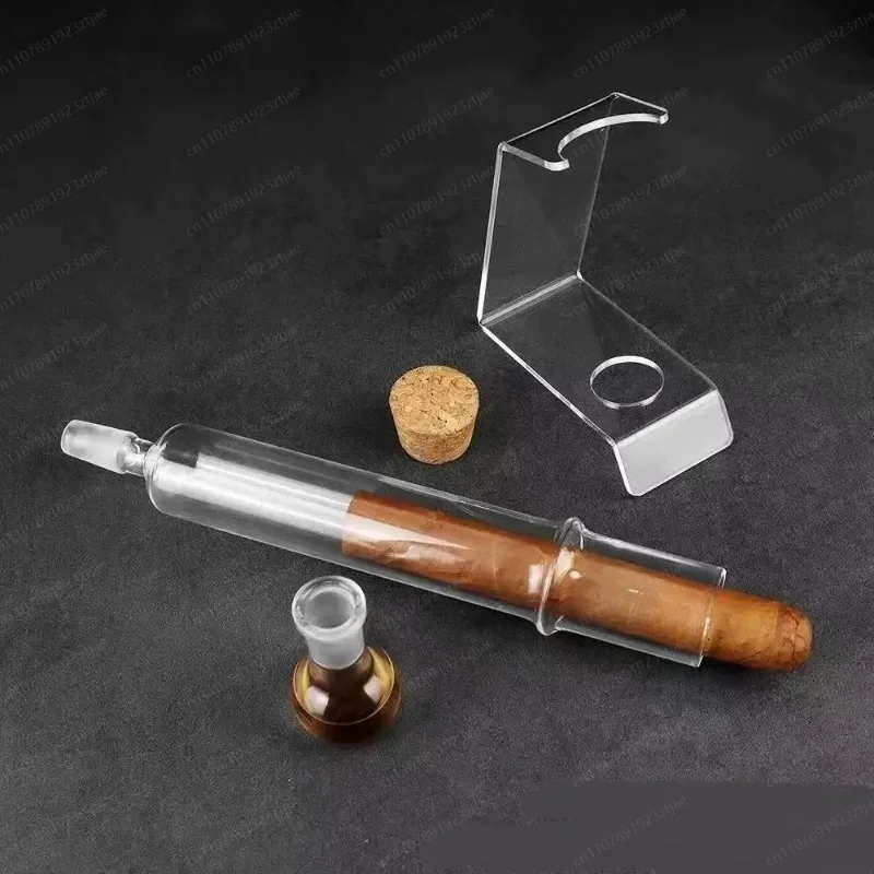Transparent Glass Cigar Scent Tube, Fragrance Enhancement Infuser for Whisky and Cigars