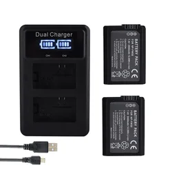 NP-FW50 NPFW50 NP FW50 Battery+LCD Dual Charger for Sony Alpha a6500 a6300 a6000 a5000 a3000 NEX-3 a7 7R a7R a7R II Part