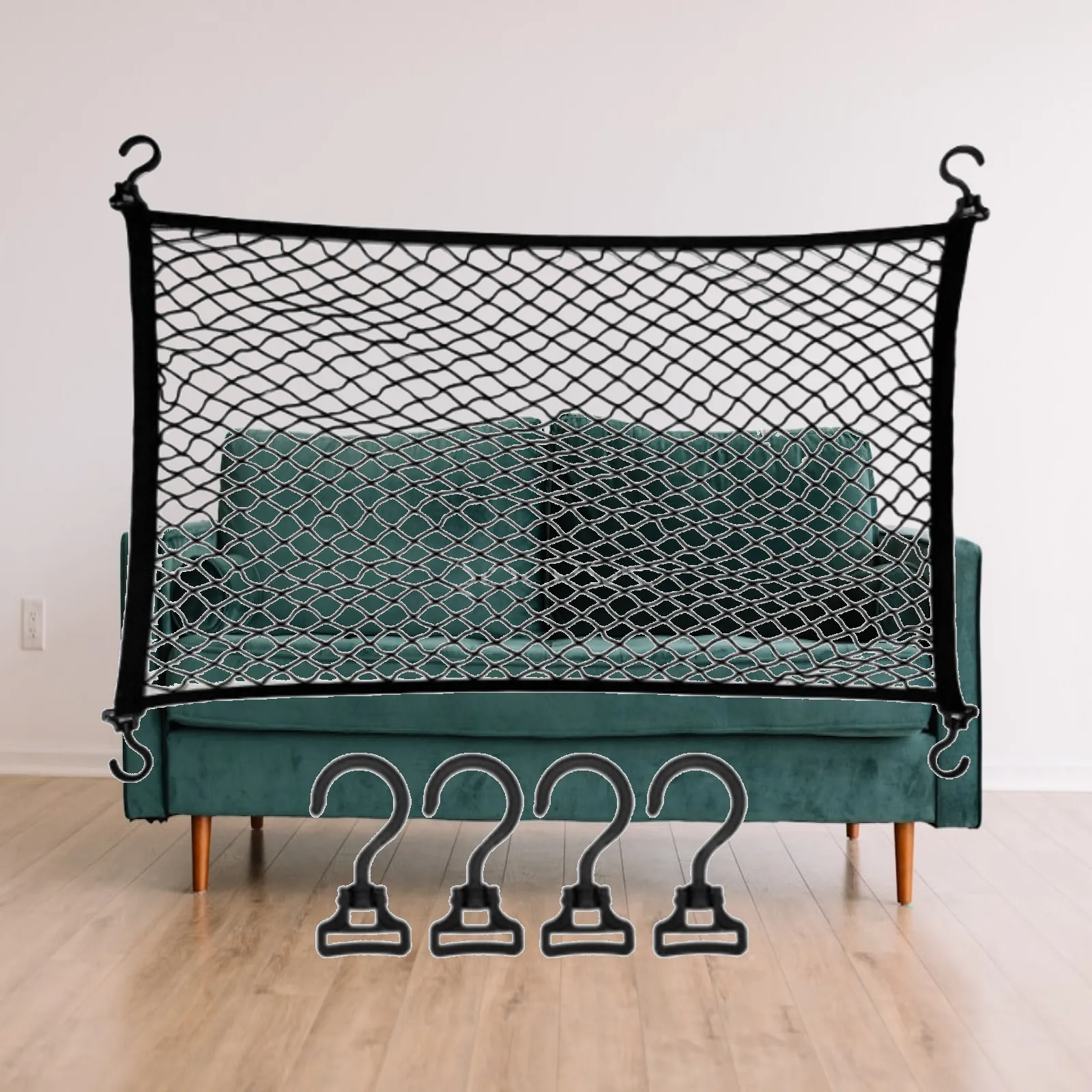 Camping Cart Net with Hooks Expandable Mesh Cart Cover with Hooks Wagon Cargo Net Lightweight Portable for Campers