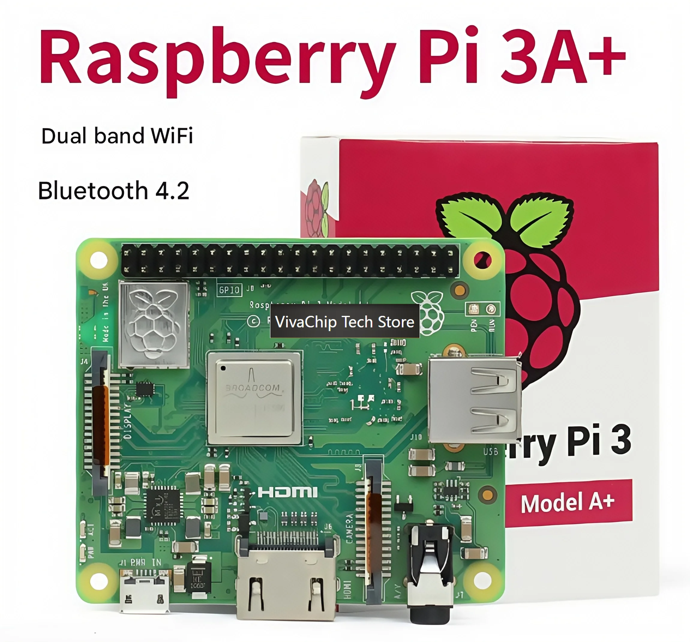 VivaChip TechRaspberry Pi 3 Module A+ Quad-core CPU Dual-band WiFi Raspberry Pi 3A+ Development Board