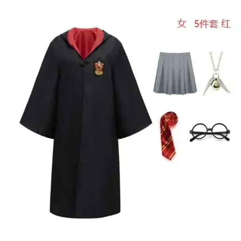 2025 A Hot Sale Halloween cloak scarf Slytherin Ravenclaw Hufflepuff Robe Cosplay potter Costume for Kids Adults New B