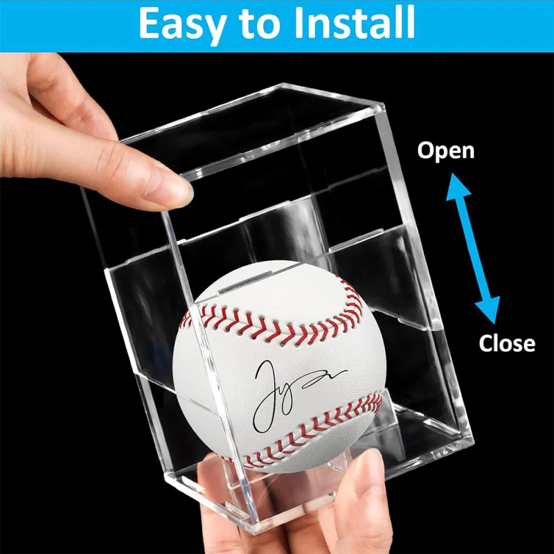 80mm Acryl-Ball-Displaybox Wasserdichter Staubdichter Aufbewahrungshalter für Baseball-, Golfball-Sammlerstücke und Souvenirs – Detail 2