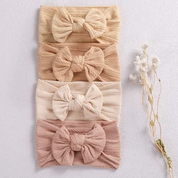 Baby Bow Headband Cable Knit Soft Stretchy Nylon Head Bands Infant Baby Toddler Girls Hair Accessories Child Headwraps Turban