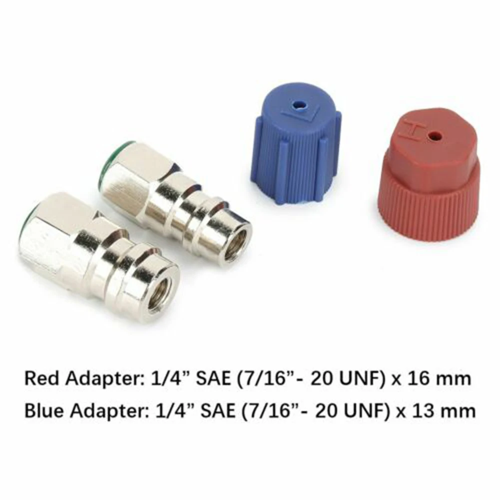 With Valves Onversion Adapter Set Strong Seal 3.7*2*2cm /1.5*0.8*0.8in Easy To Install Metal Plastic R12 To R134A