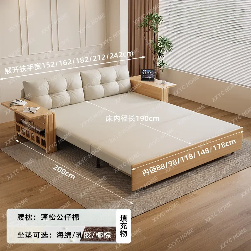 Sofa Bed Can Be Pushed And Pulled Small Apartment With Storage Living Room Sitting And Sleeping Dual-purpose Folding Sofa