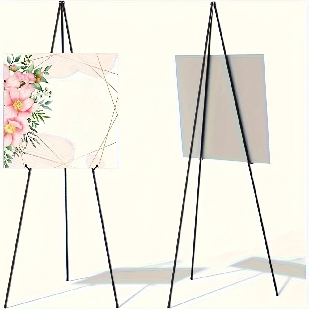 1pc Adjustable Telescopic Metal Frame Folding Portable Easel Floor Easy to Fold and Carry Design Suitable for Home Decoration