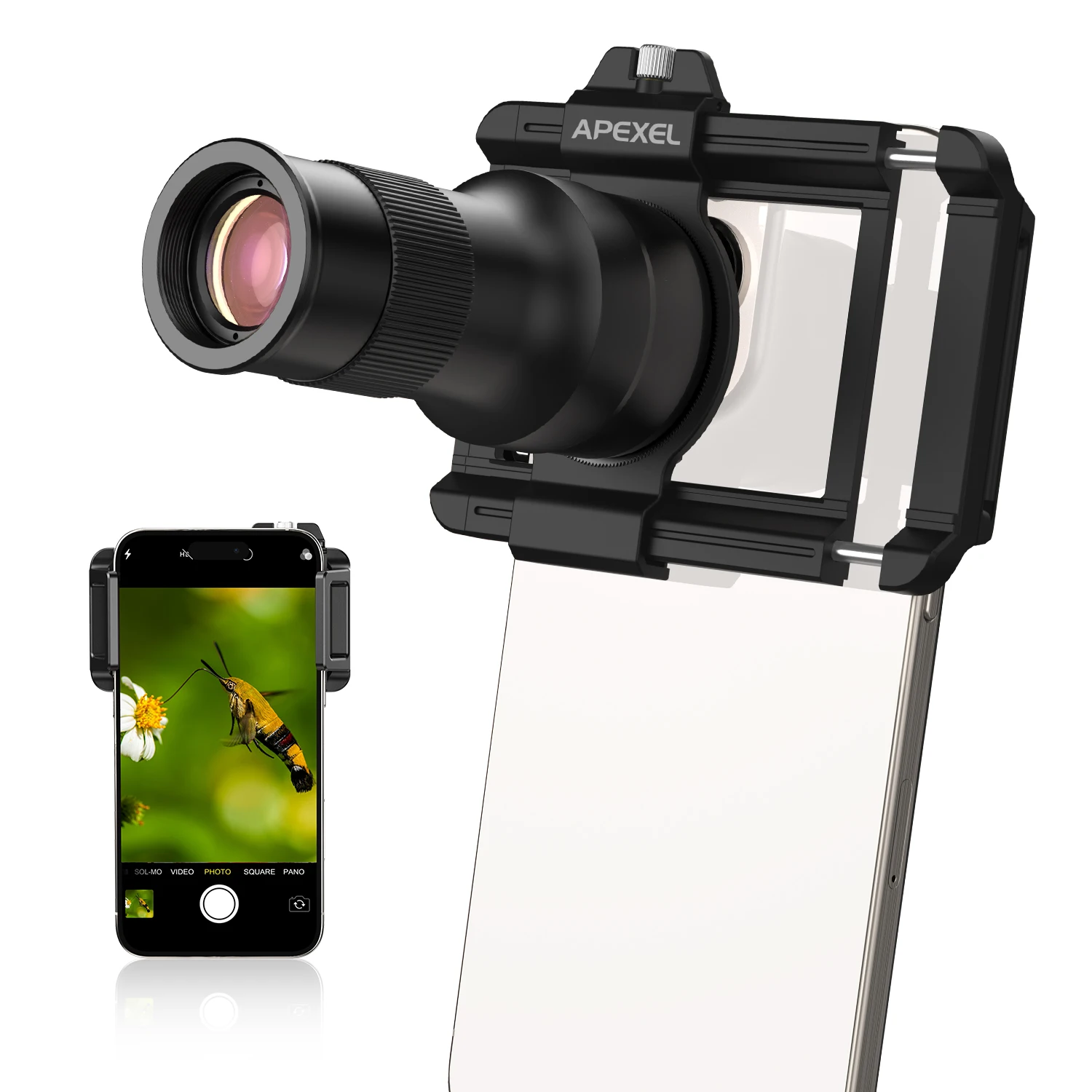 APEXEL 2in1 Telephoto Macro Lens Observation 6X Telescope Lens for iPhone other Smartphone Shooting Mobile PhoneLens Accessories