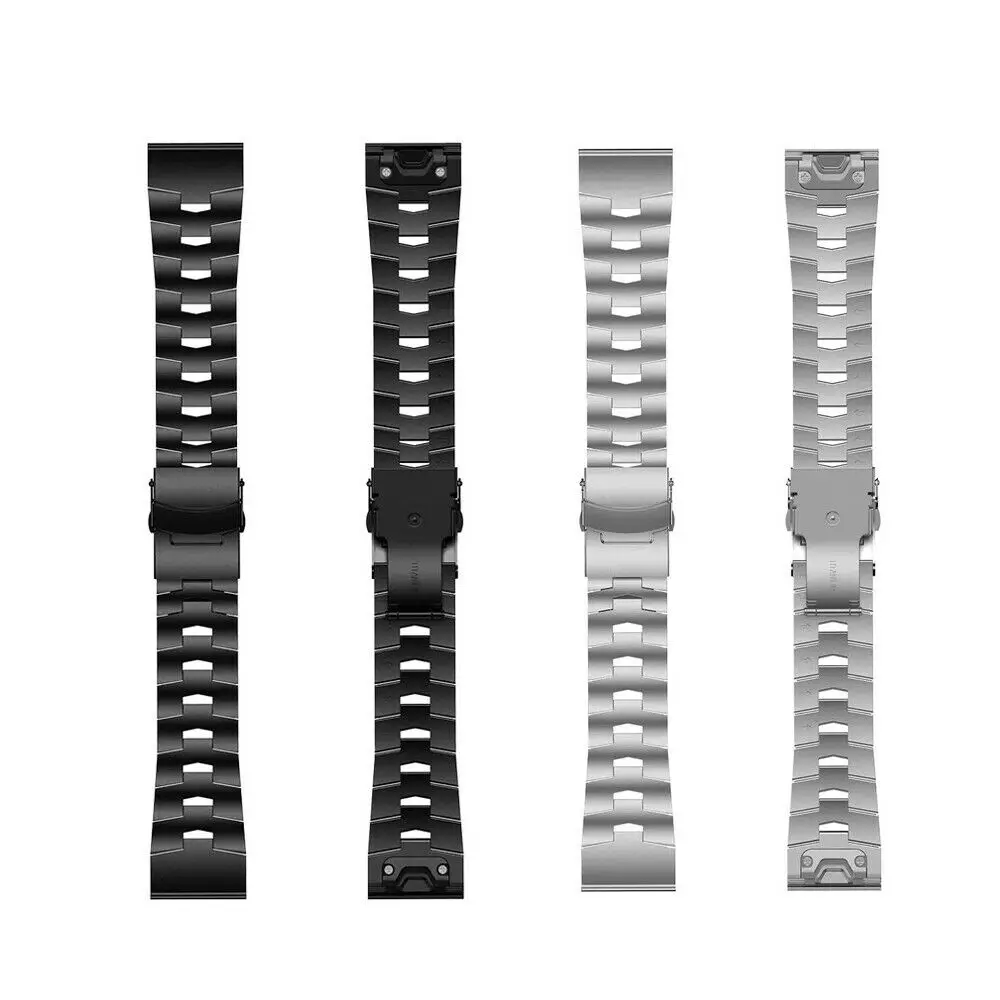 22mm 26mm Titanium Steel Watch Band WristStrap For Garmin Fenix 6 6X 5 5X 3 Watch  Accessories Metal Easyfit Watchband Bracelet