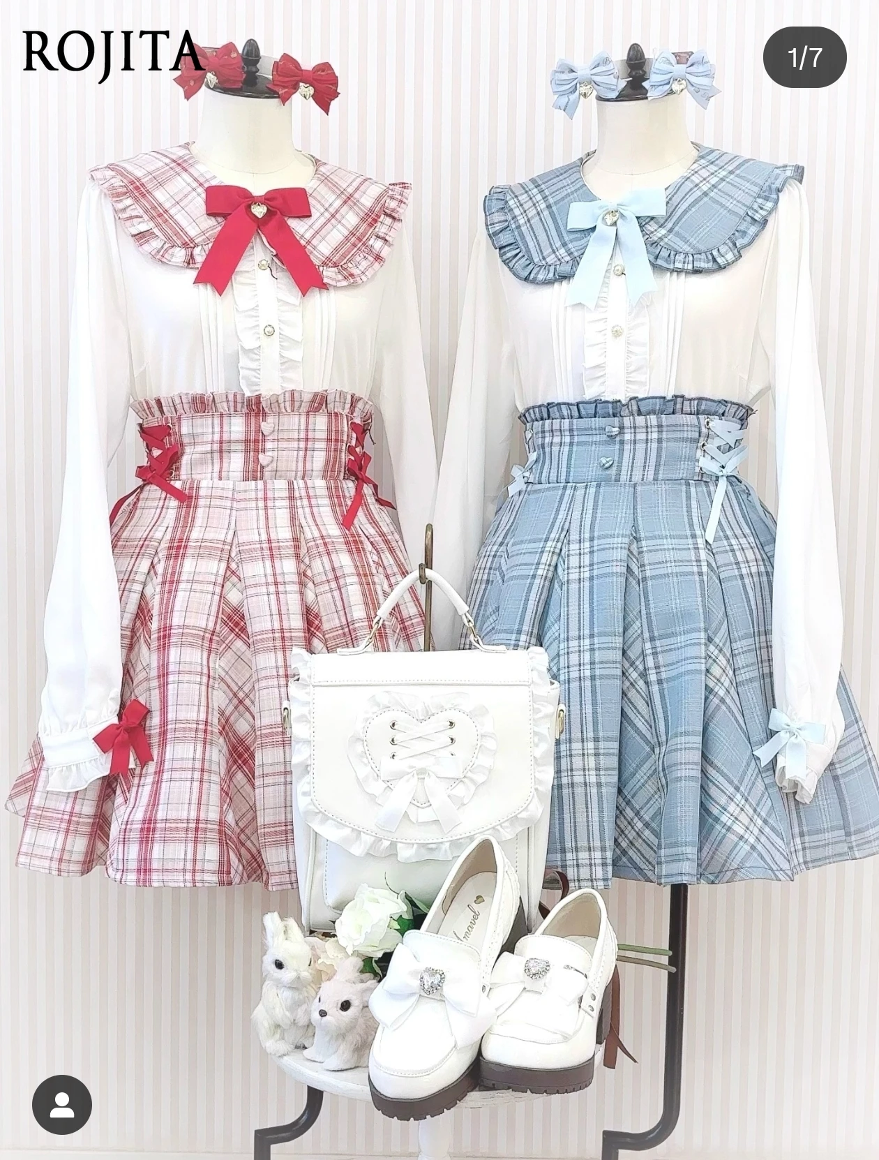 Top scozzese rosso Abiti da donna in stile college Stile giapponese dolce college Top con papillon dolce e gonna scozzese venduta separatamente