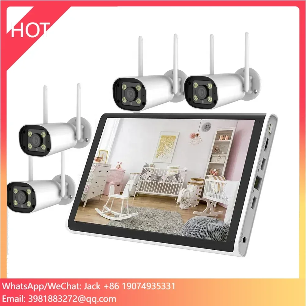 10 Inches Smart AI Face 7 Inches Wireless Security Camera System  Home Business CCTV Surveillance 1080P LCD NVR Kit