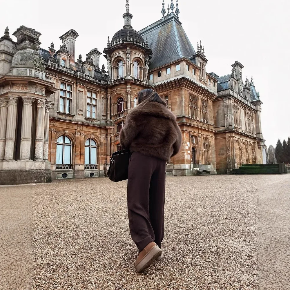 Short Coats Women Faux Fur Fox Streetwear Thick Warm Coat Turn Down Collar Jackets Y2k Outerwear Spring Autumn Winter Jacket