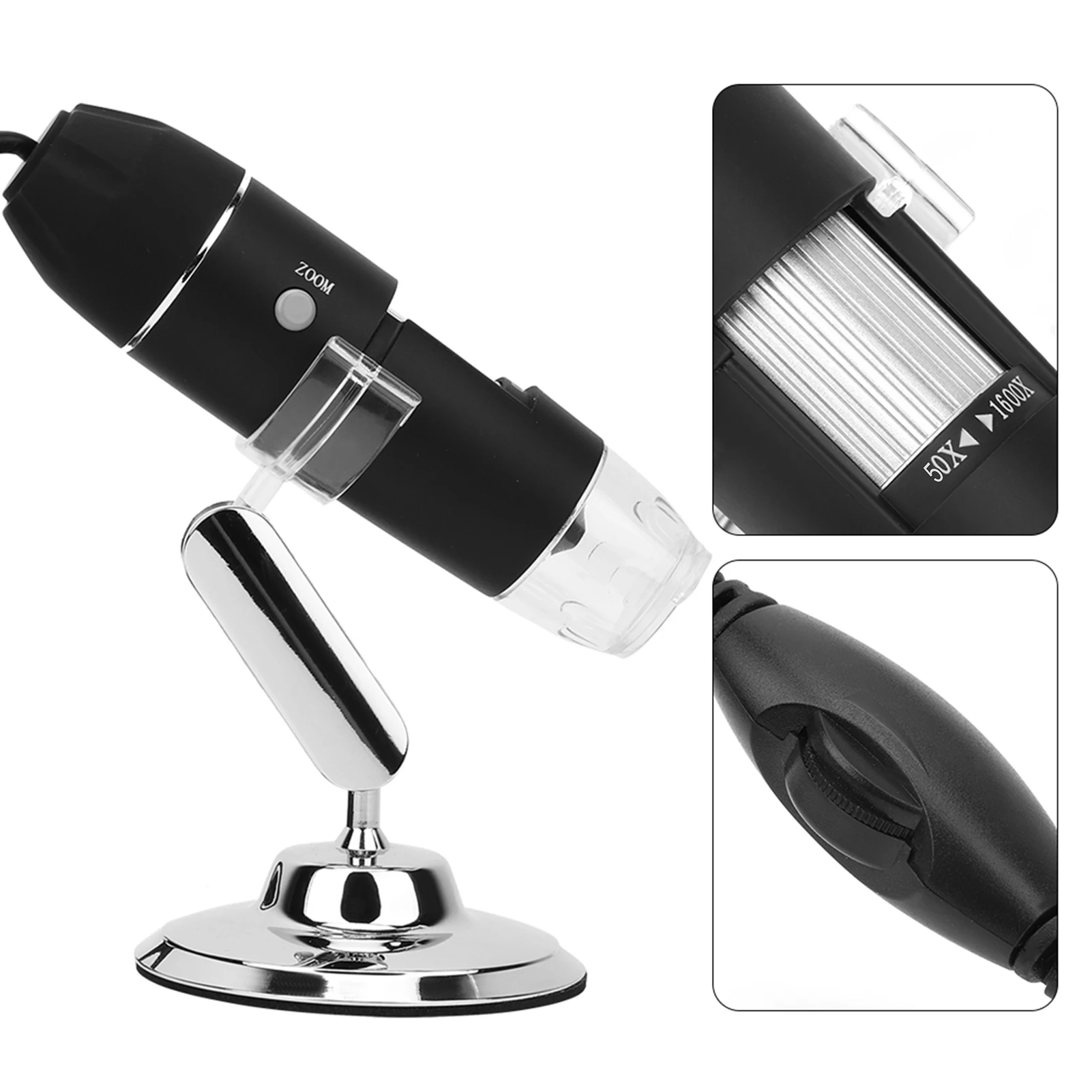 Digitale microscoopcamera LED-microscoop X4 1600X LED-microscoop Digitale microscoopcamera HD Handmicroscoop met beugel